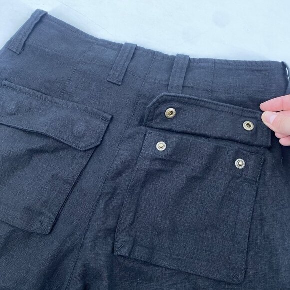 J. Crew Size 00 Seaside Cargo Pants Black High Waist Linen-TENCEL Lyocell Blend - Picture 15 of 16